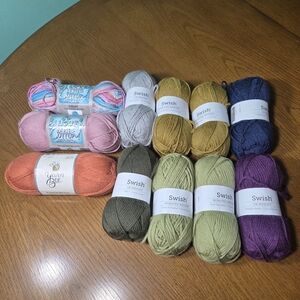Yarn Bee Cotton And  Swish Wool Yarn Set 110yd